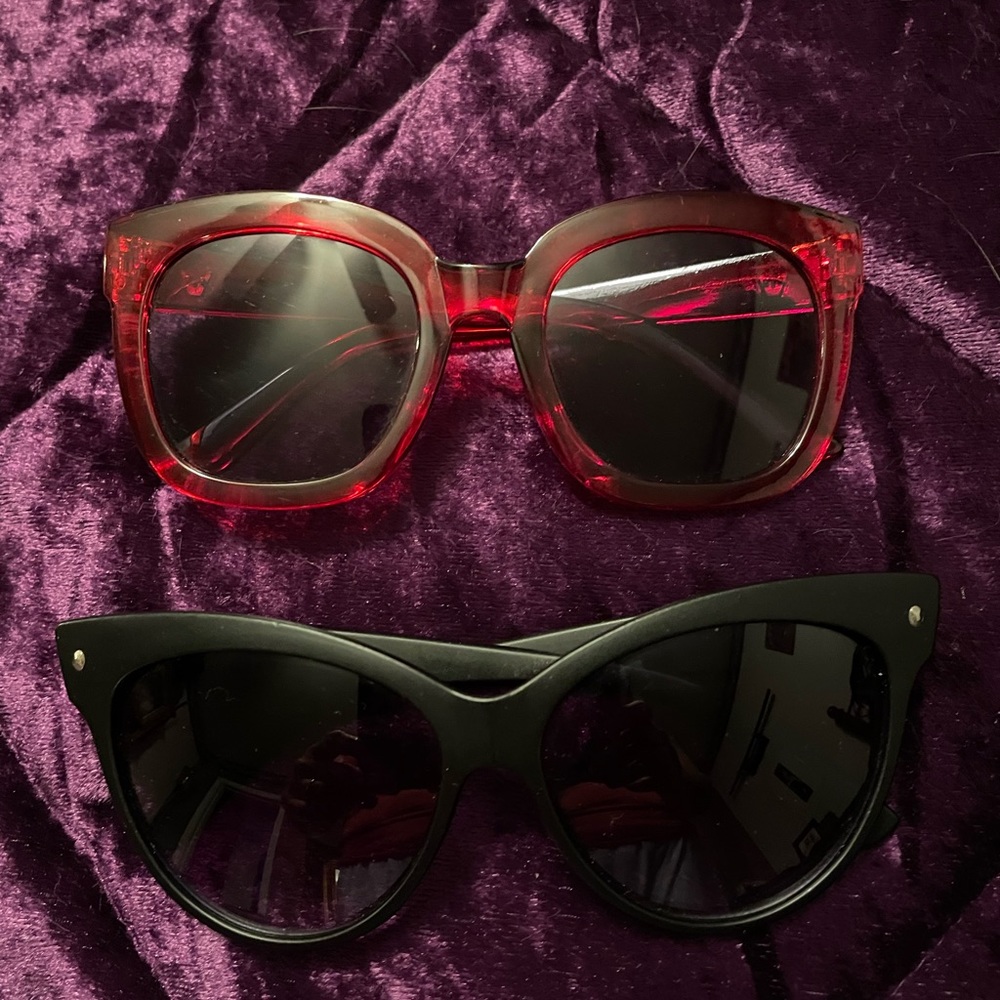 Cat Eye and Red Retro Sunglasses